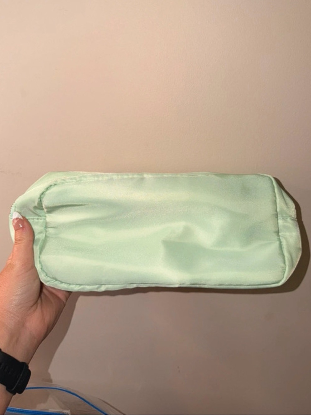 Boutique Classic Mint Satin Cosmetic Pouch - nwot!